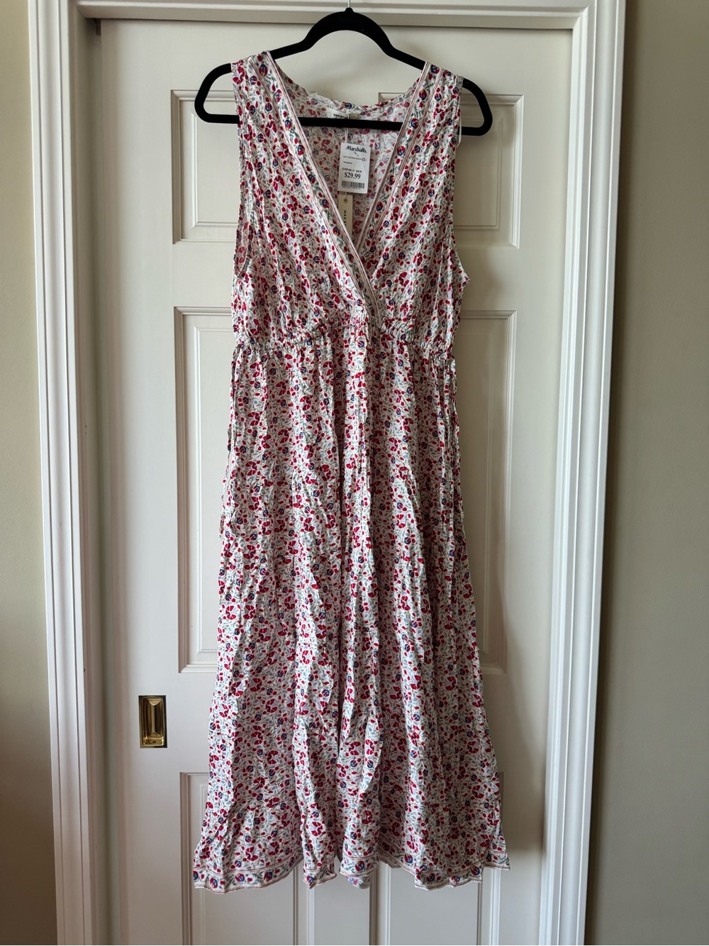Marshalls White Maxi Dress with Pink Floral Print